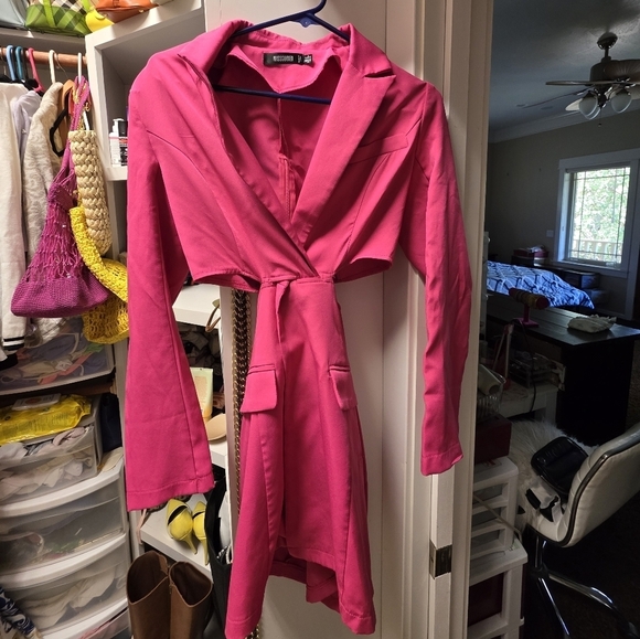 Pink Belted Blazer Dress - Picture 2 of 3
